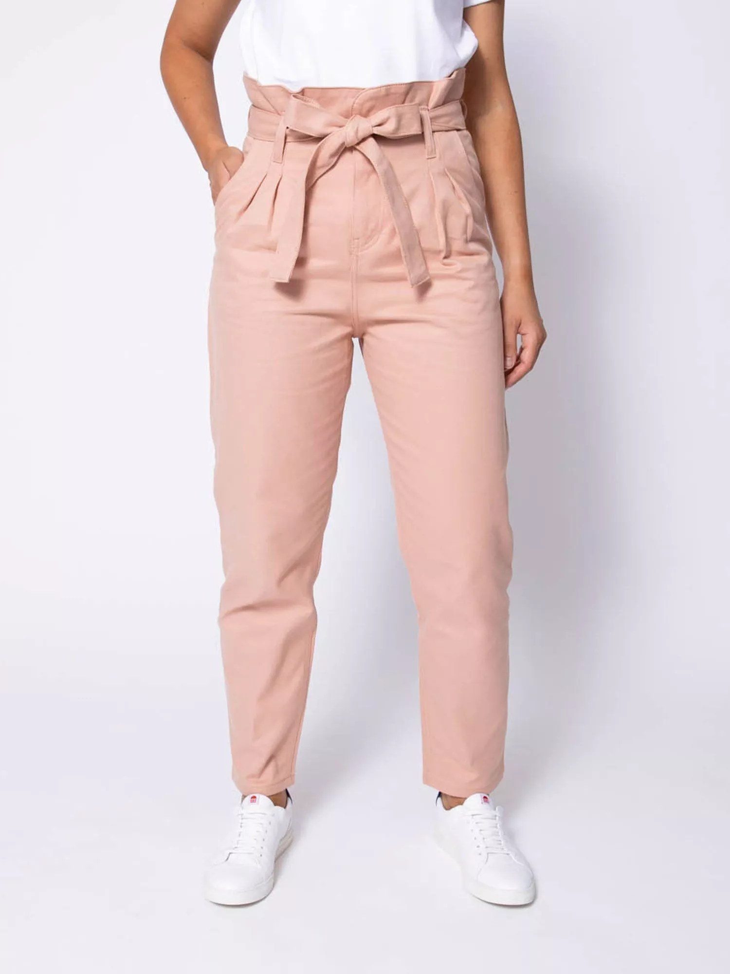 Pantalon Carotte En Lin Noir Maison 123 - Femme | Place des Tendances